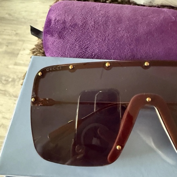 Brown Sunglasses with Gold Accents - Picture 2 of 8